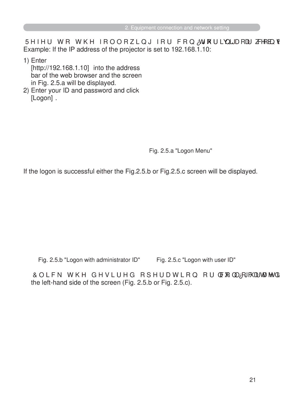 Hitachi CP-X268AWF user manual Enter your ID and password and click Logon 