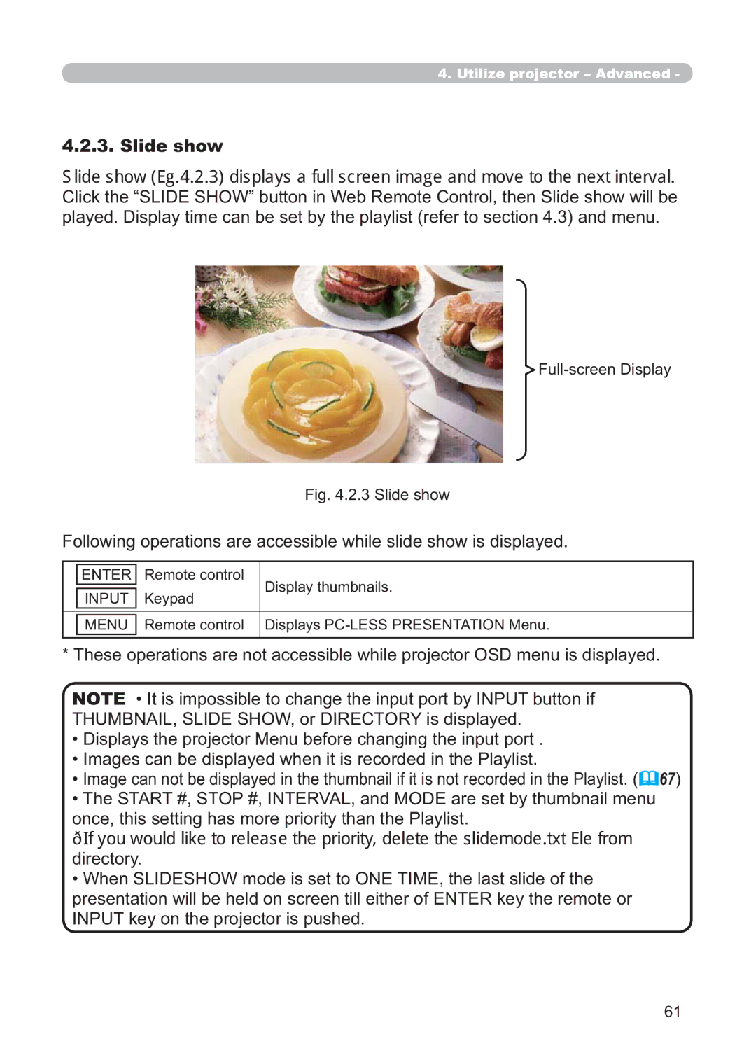 Hitachi CP-X268AWF user manual Slide show 