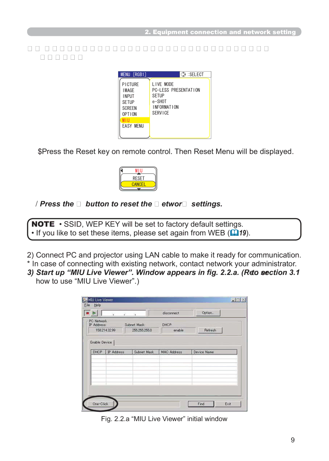 Hitachi CP-X268AWF user manual Network connection using One-Click-Communication function 