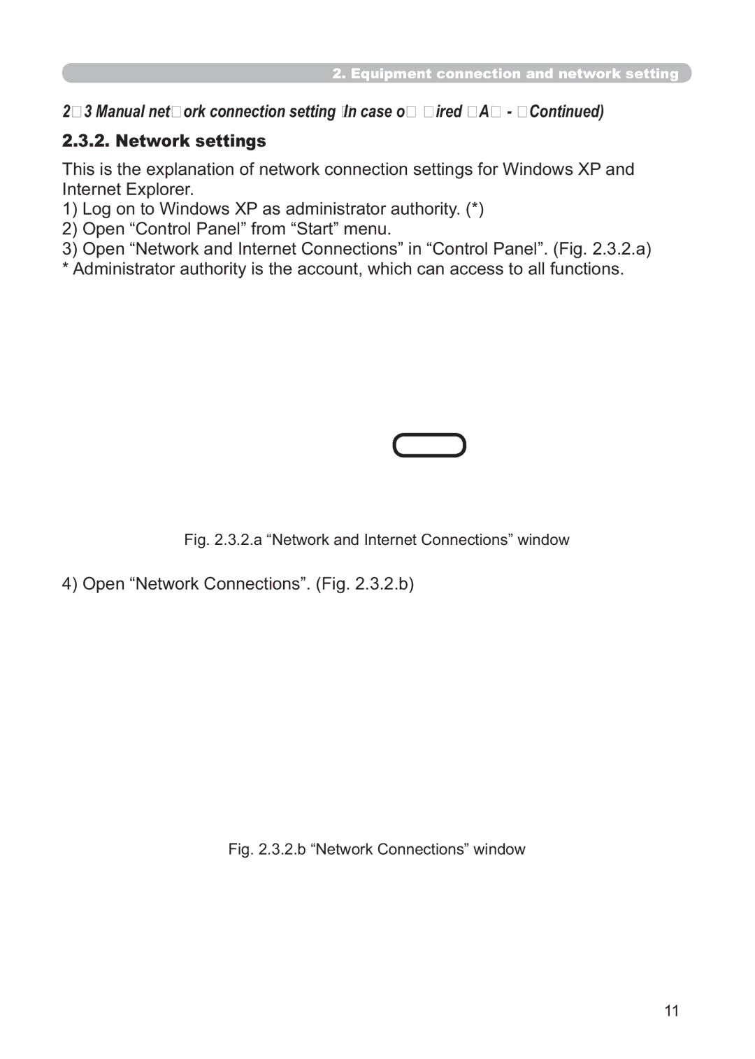 Hitachi CP-X268AWF user manual Manual network connection setting In case of wired LAN, Network settings 