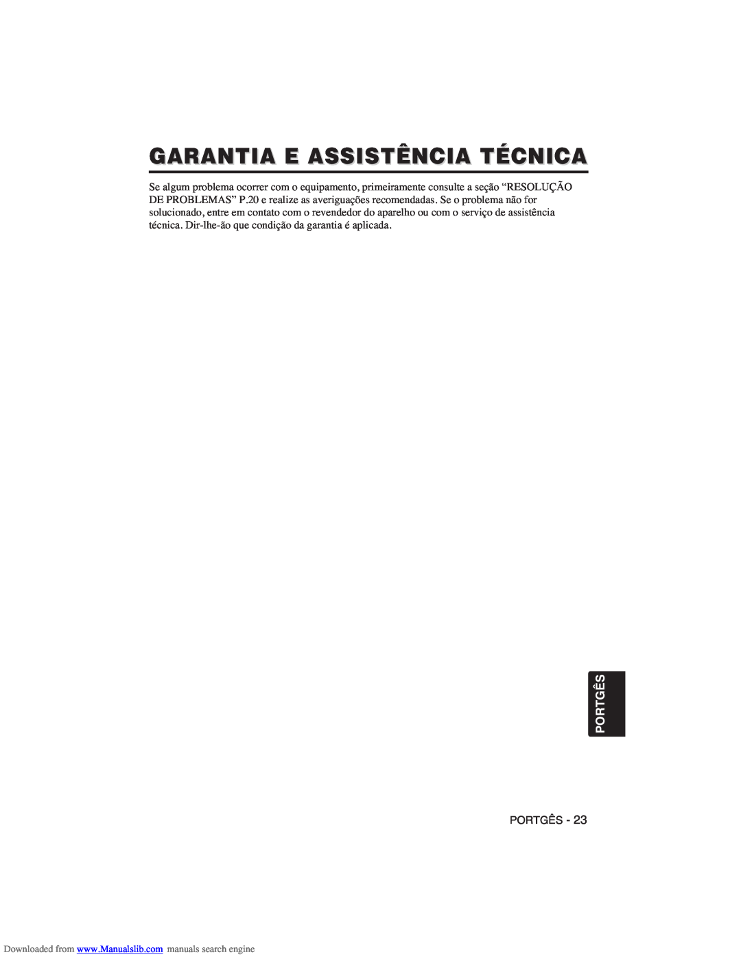Hitachi CP-X275W user manual Garantia E Assistência Técnica, Portgês 