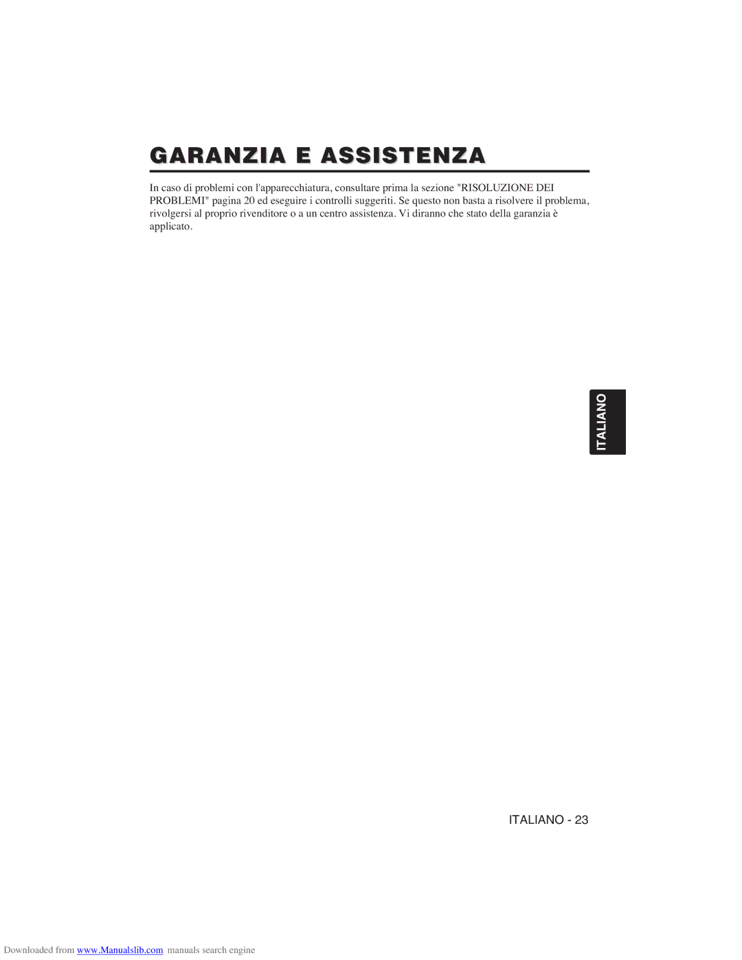 Hitachi CP-X275W user manual Garanzia E Assistenza 