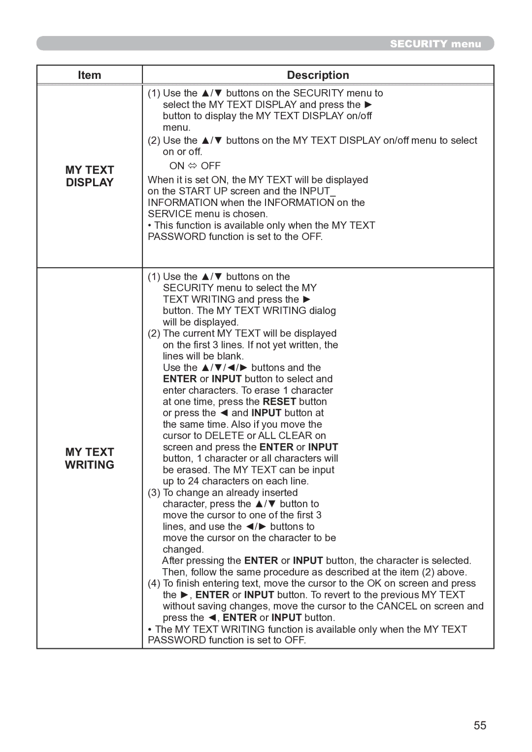 Hitachi CP-X3020 user manual MY Text, Writing 