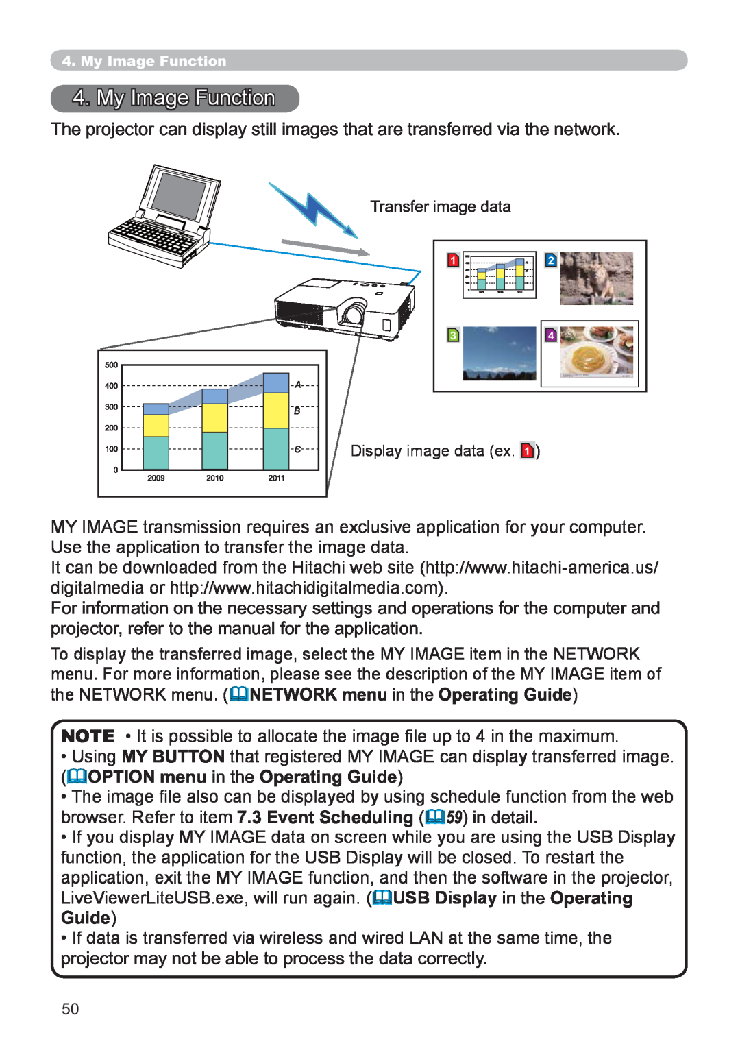 Hitachi CP-X3021WN, CP-X2521WN user manual My Image Function, Guide 