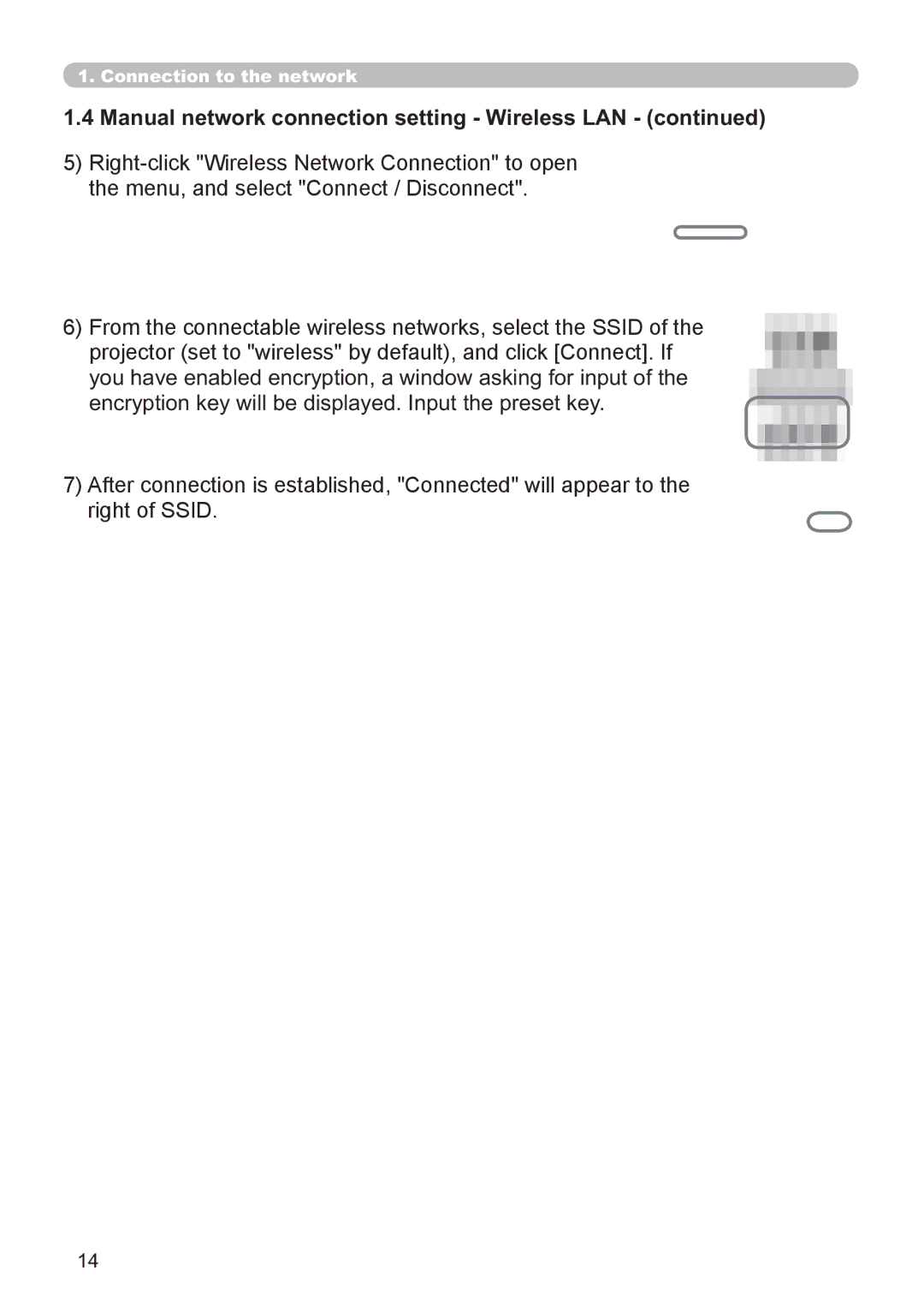 Hitachi CP-X3021WN, CP-X2521WN user manual Manual network connection setting Wireless LAN 