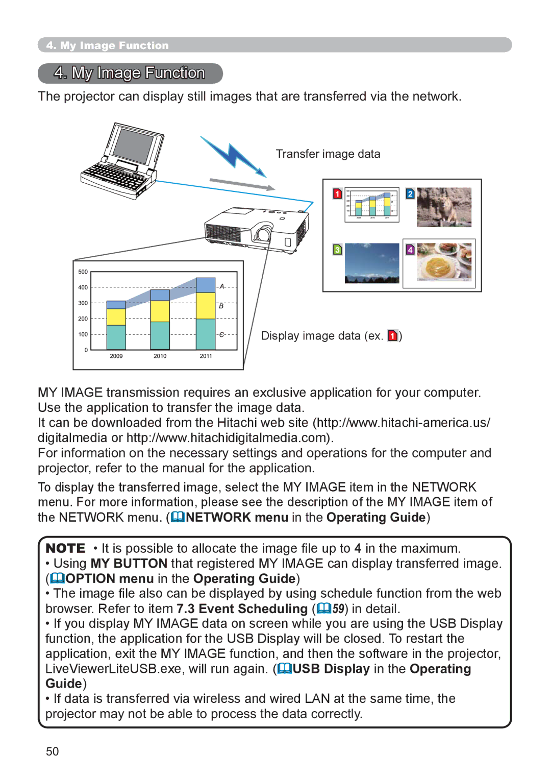 Hitachi CP-X3021WN, CP-X2521WN user manual My Image Function, Guide 