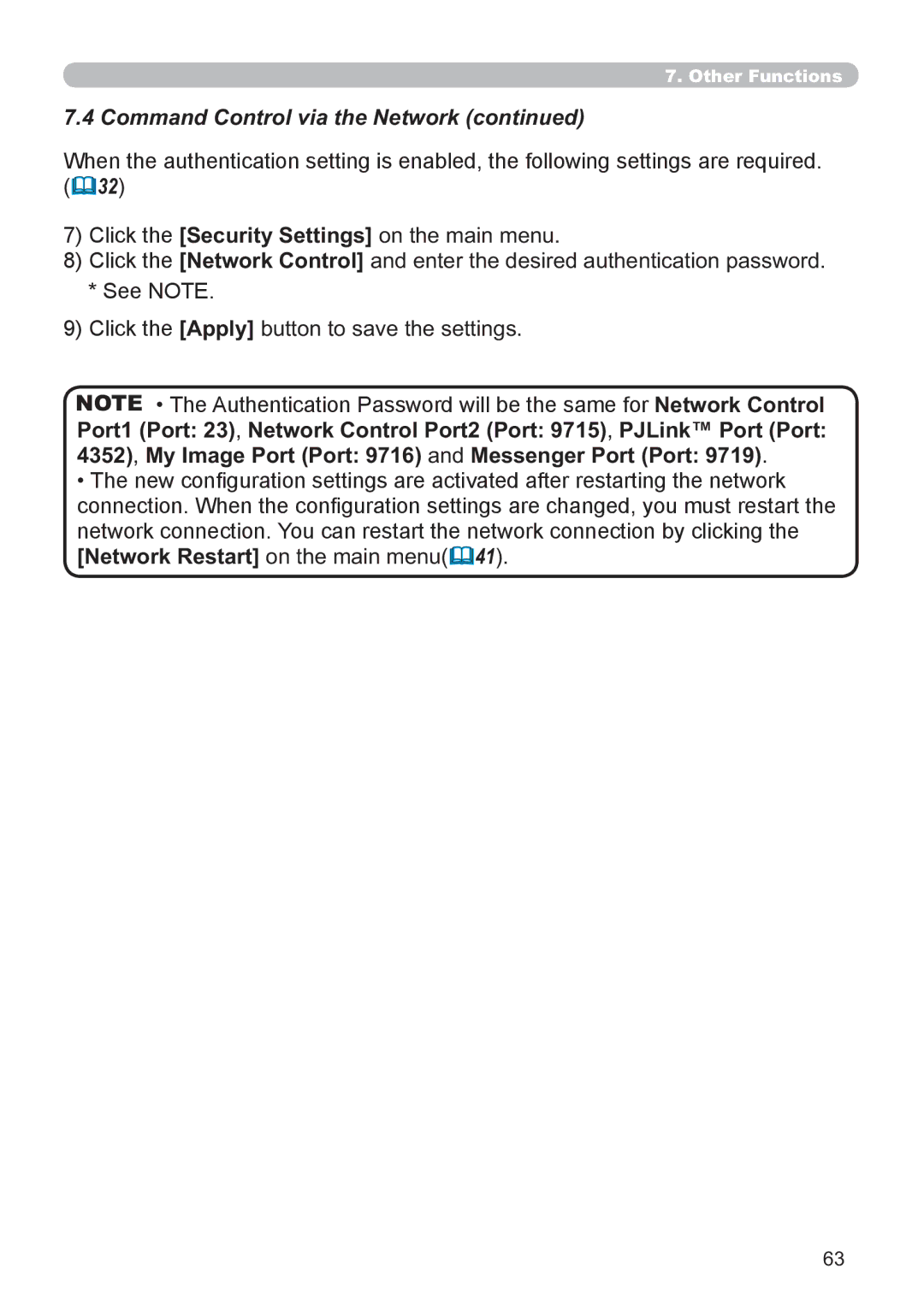 Hitachi CP-X2521WN, CP-X3021WN user manual Command Control via the Network 