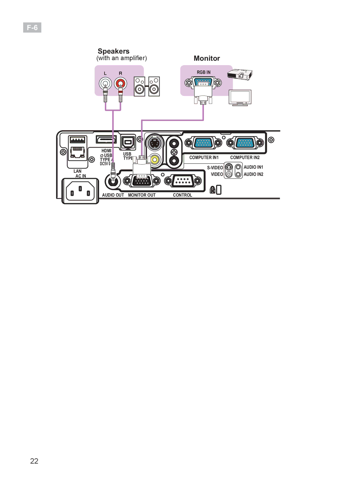 Hitachi CP-X2521WN, CP-X3021WN user manual With an ampli er 