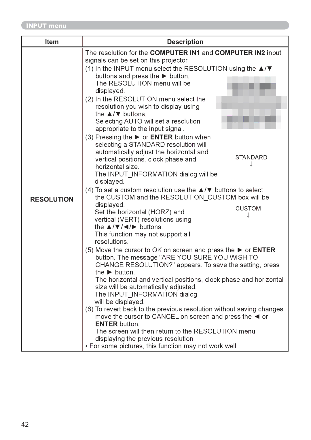 Hitachi CP-X2521WN, CP-X3021WN user manual Resolution 