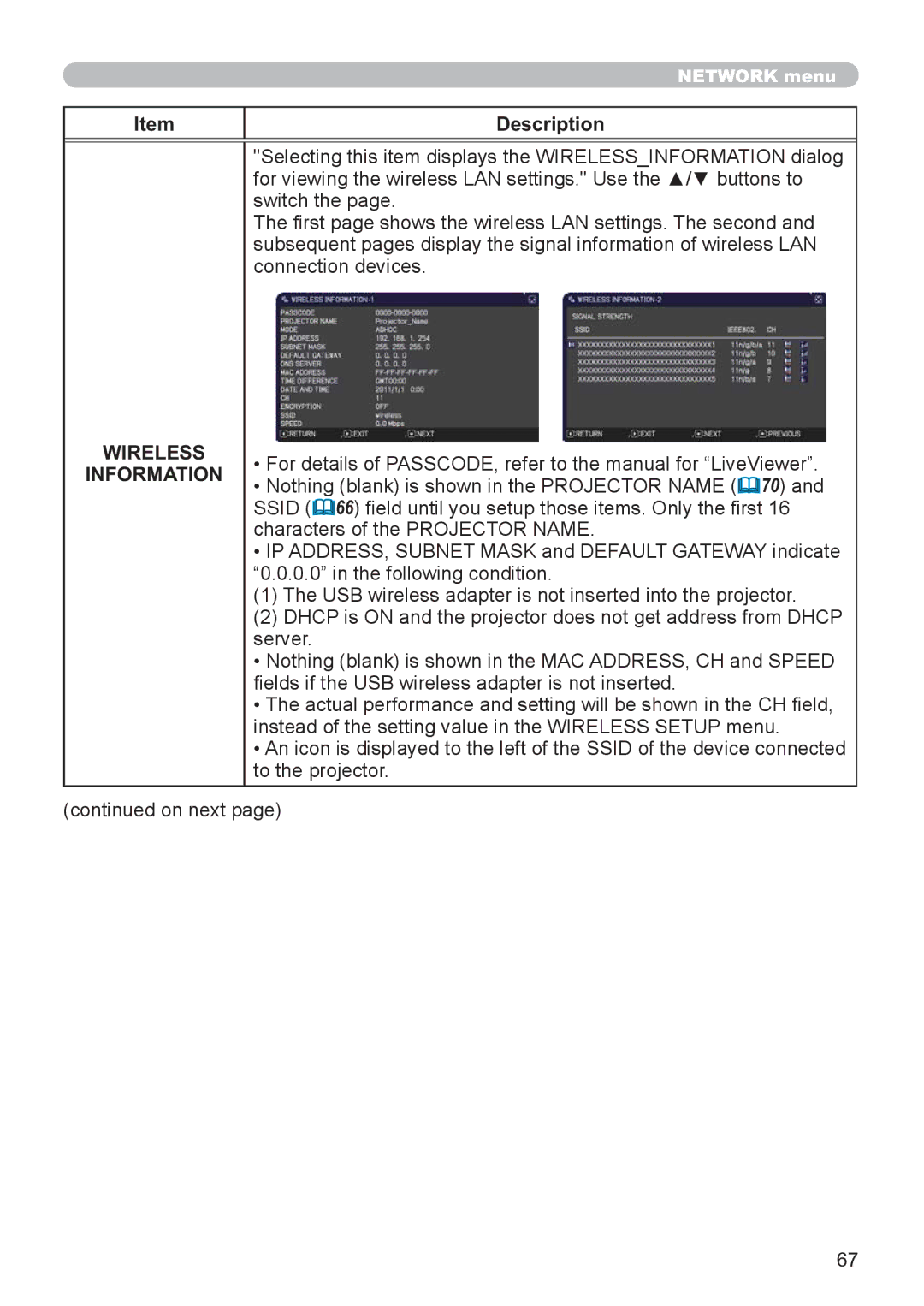 Hitachi CP-X3021WN, CP-X2521WN user manual Wireless Information 