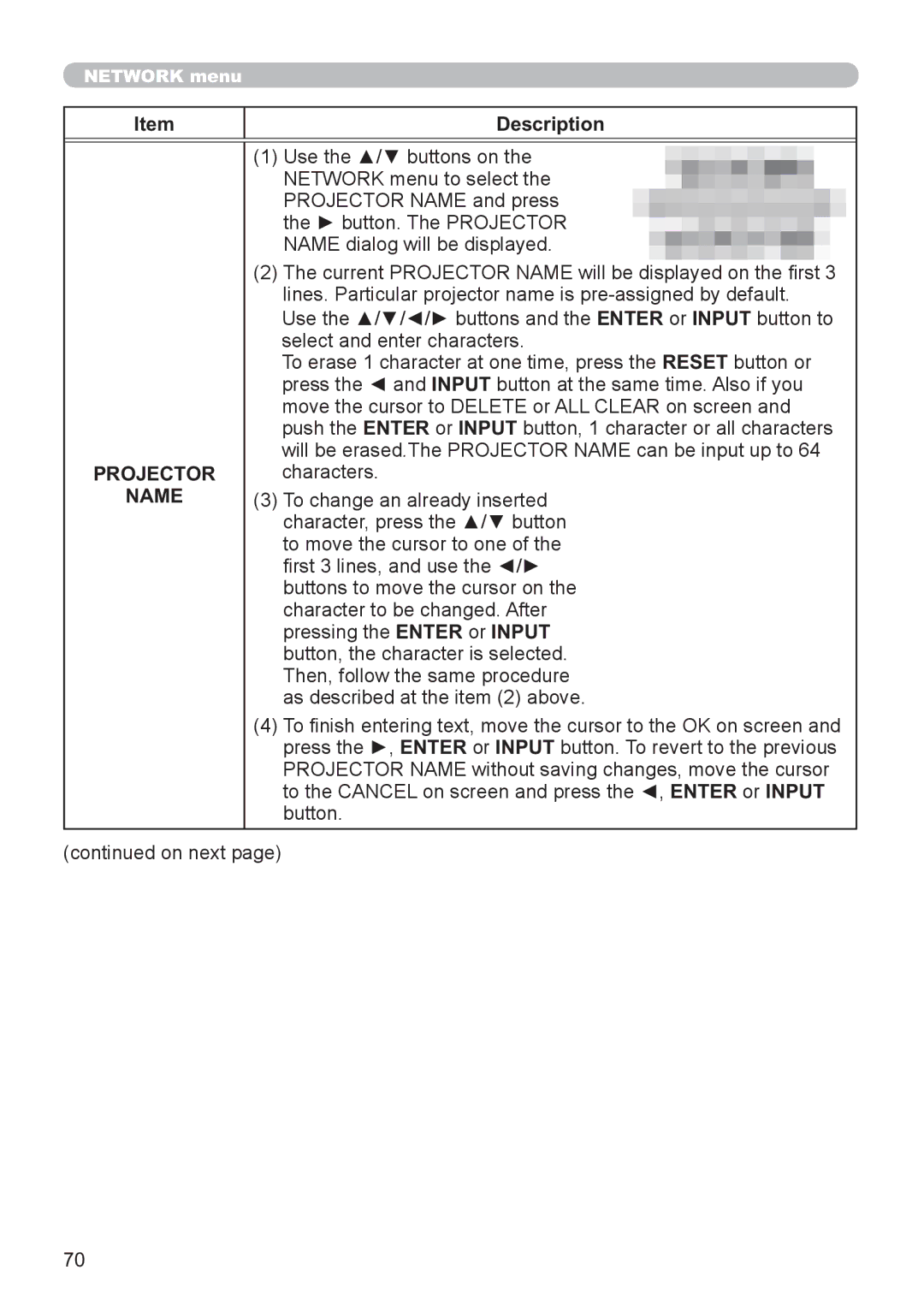 Hitachi CP-X2521WN, CP-X3021WN user manual Projector Name 