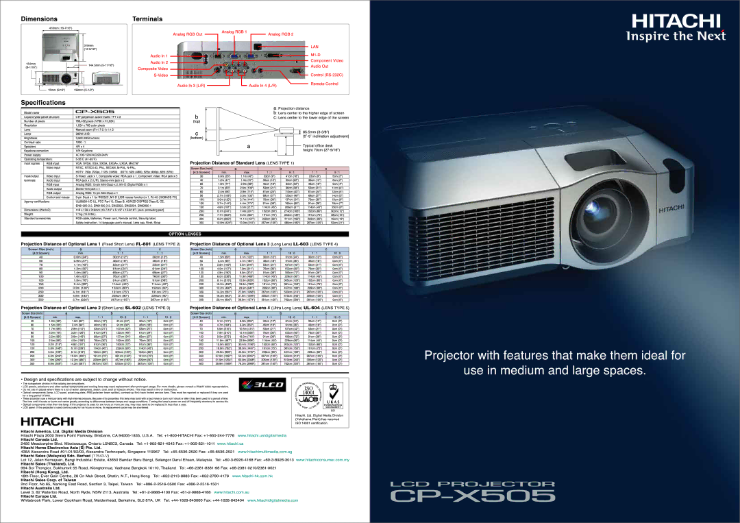 Hitachi CP-X505 manual 