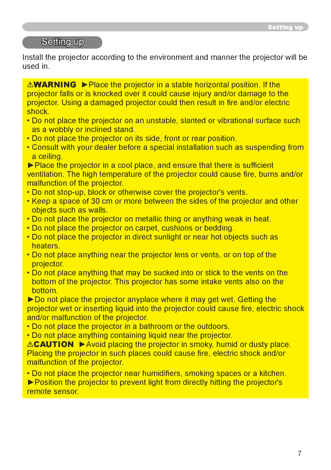 Hitachi CP-X600 user manual Setting up 