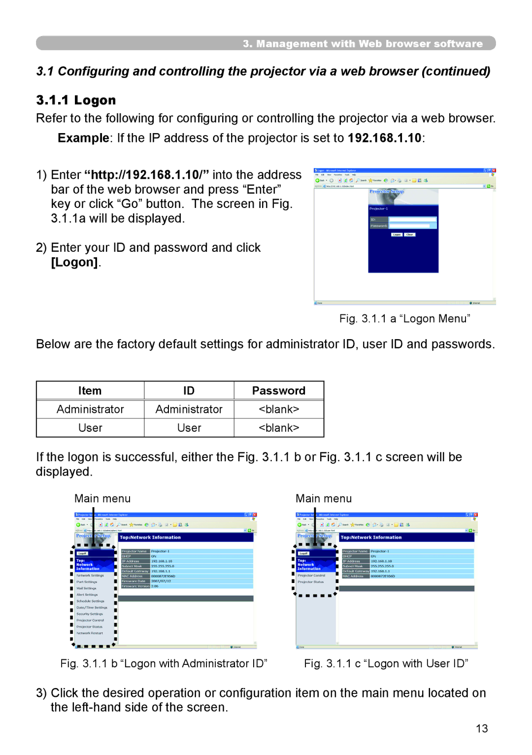 Hitachi CP-X615 user manual Logon, Password 