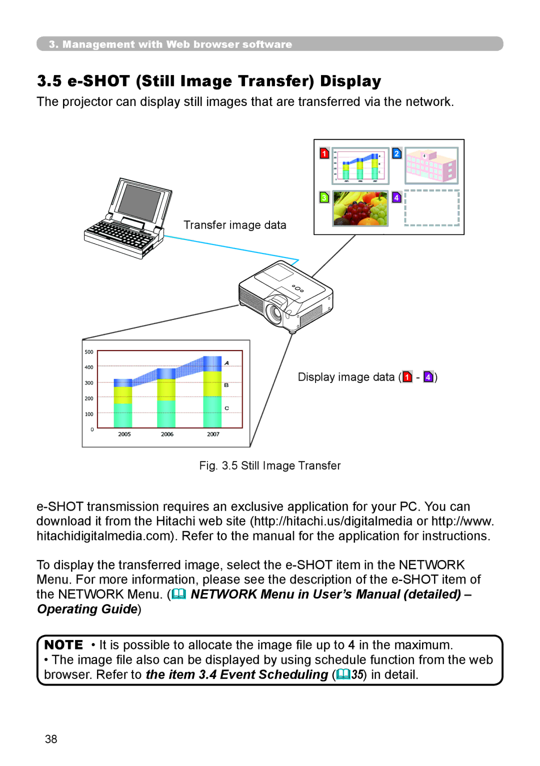 Hitachi CP-X615 user manual Still Image Transfer 