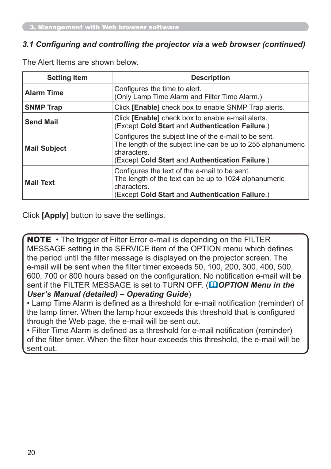 Hitachi CP-X615W, CP-X705W user manual 7KH$OHUW,WHPVDUHVKRZQEHORZ, Rq¿JxuhvWkhWlphWrDohuw 