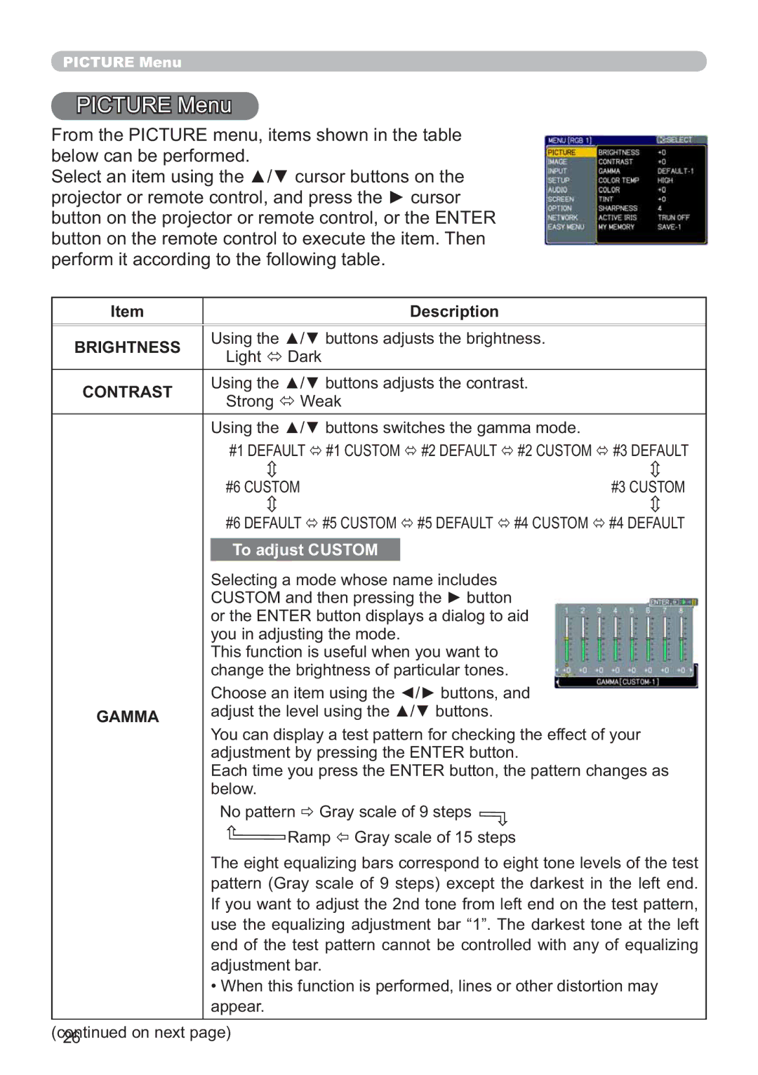 Hitachi CP-X705W, CP-X615W user manual 7850HQX, SurmhfwruRuUhprwhFrqwuroDqgSuhvvWkhŹFxuvru, Gamma 