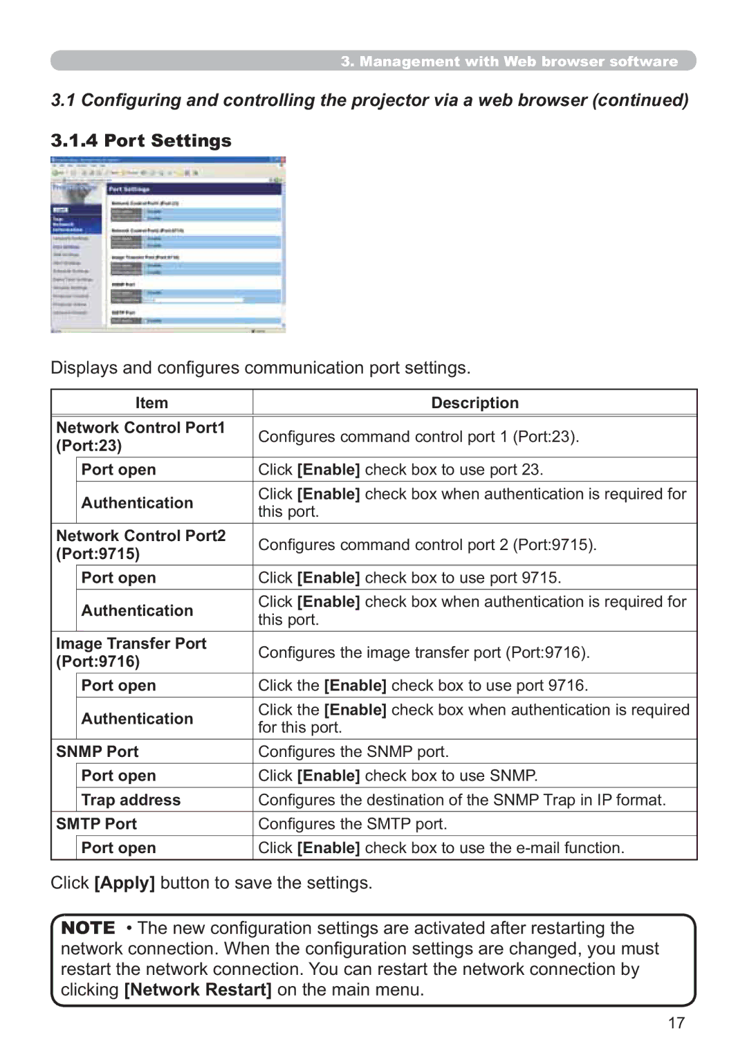 Hitachi CP-X705W, CP-X615W user manual Port Settings, Lvsod\VDqgFrq¿JxuhvFrppxqlfdwlrqSruwVhwwlqjv 