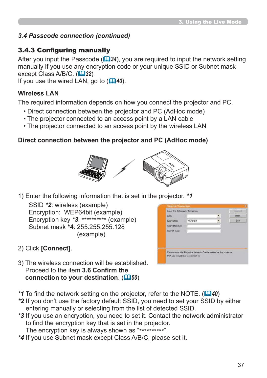 Hitachi CP-X809W user manual &Rqàjxulqj Dqxdoo, Wireless LAN, Hdpsoh 