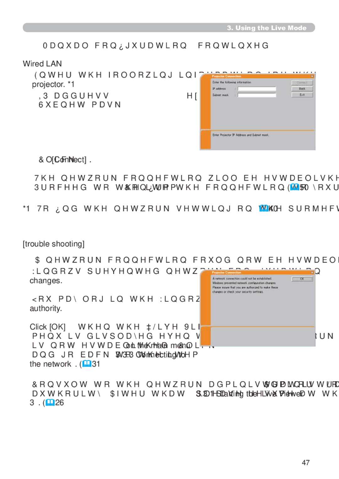 Hitachi CP-X809W user manual Wired LAN, Authority 