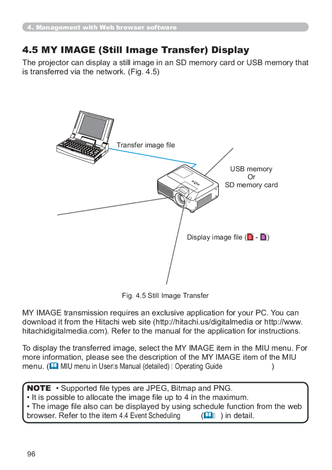 Hitachi CP-X809W MY Image Still Image Transfer Display, LvWudqvihuuhgYldWkhQhwzrunLj, 7UDQVIHULPDJH¿OH 