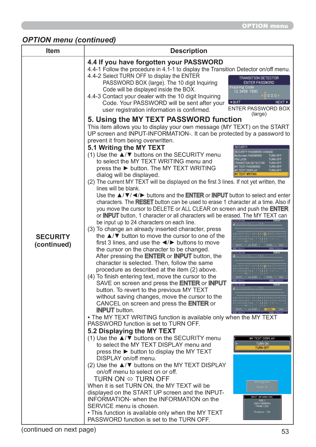 Hitachi CP-X809W user manual 8VLQJWKH0773$6625IXQFWLRQ, ,I\RXKDYHIRUJRWWHQ\RXU3$6625, ULWLQJWKH077 