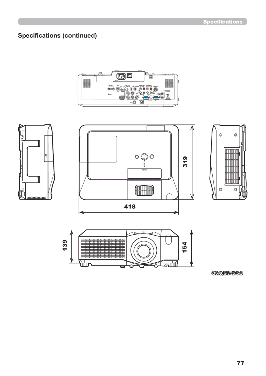 Hitachi CP-X809W user manual 319 418 139 154, XqlwPp@ 