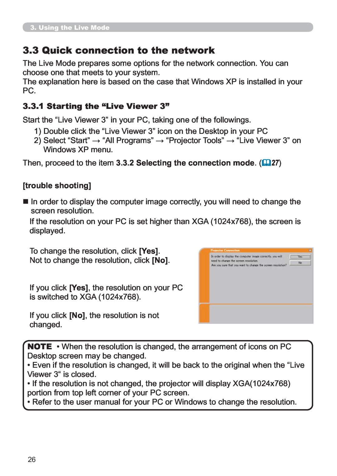 Hitachi CP-X809W Starting the “Live Viewer 3”, 6WDUWWKH³/LYH9LHZHU´LQ\RXU3&WDNLQJRQHRIWKHIROORZLQJV 