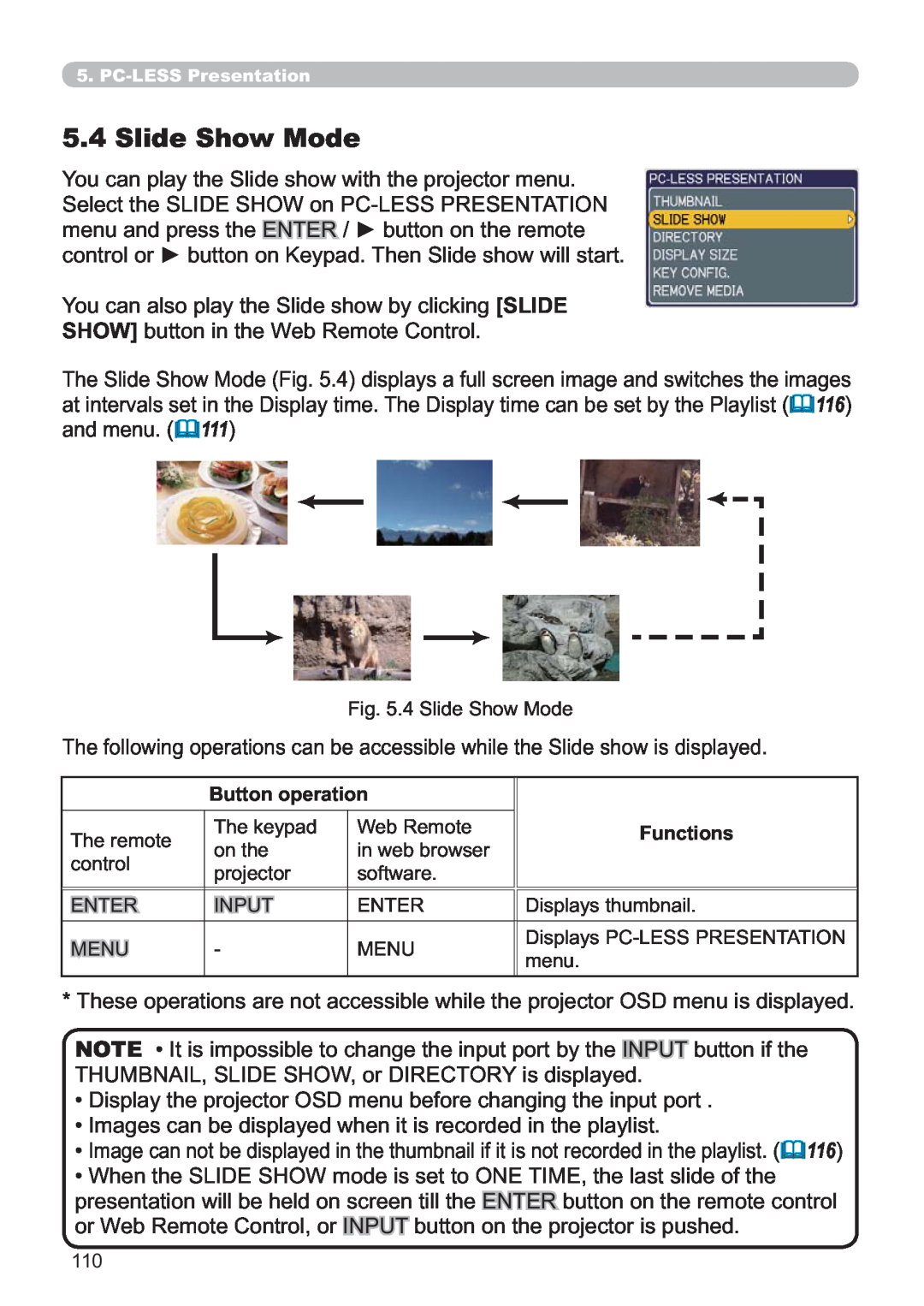Hitachi CP-X809W user manual Slide Show Mode 