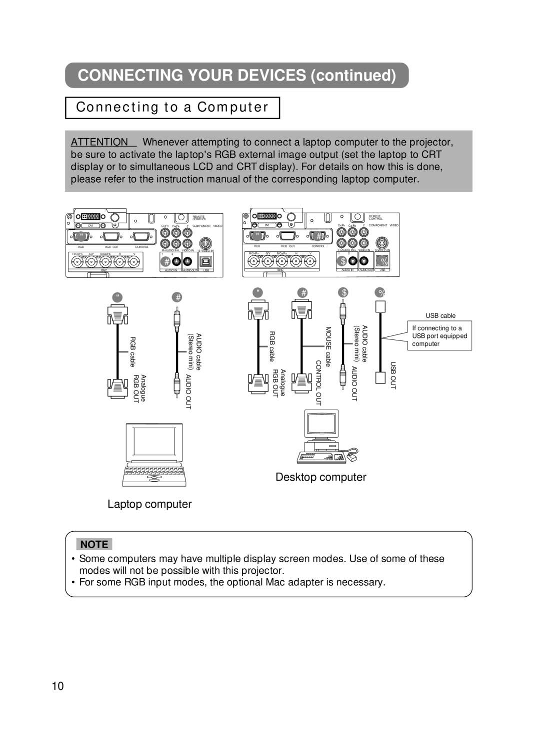 Hitachi CP-X870W user manual Connecting Your Devices, Connecting to a Computer 