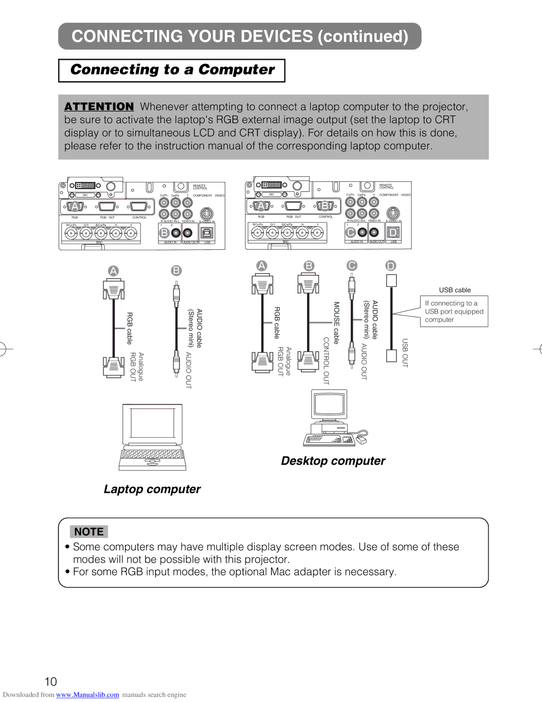 Hitachi CP-X885W, CP-X880W user manual Connecting Your Devices, Connecting to a Computer 