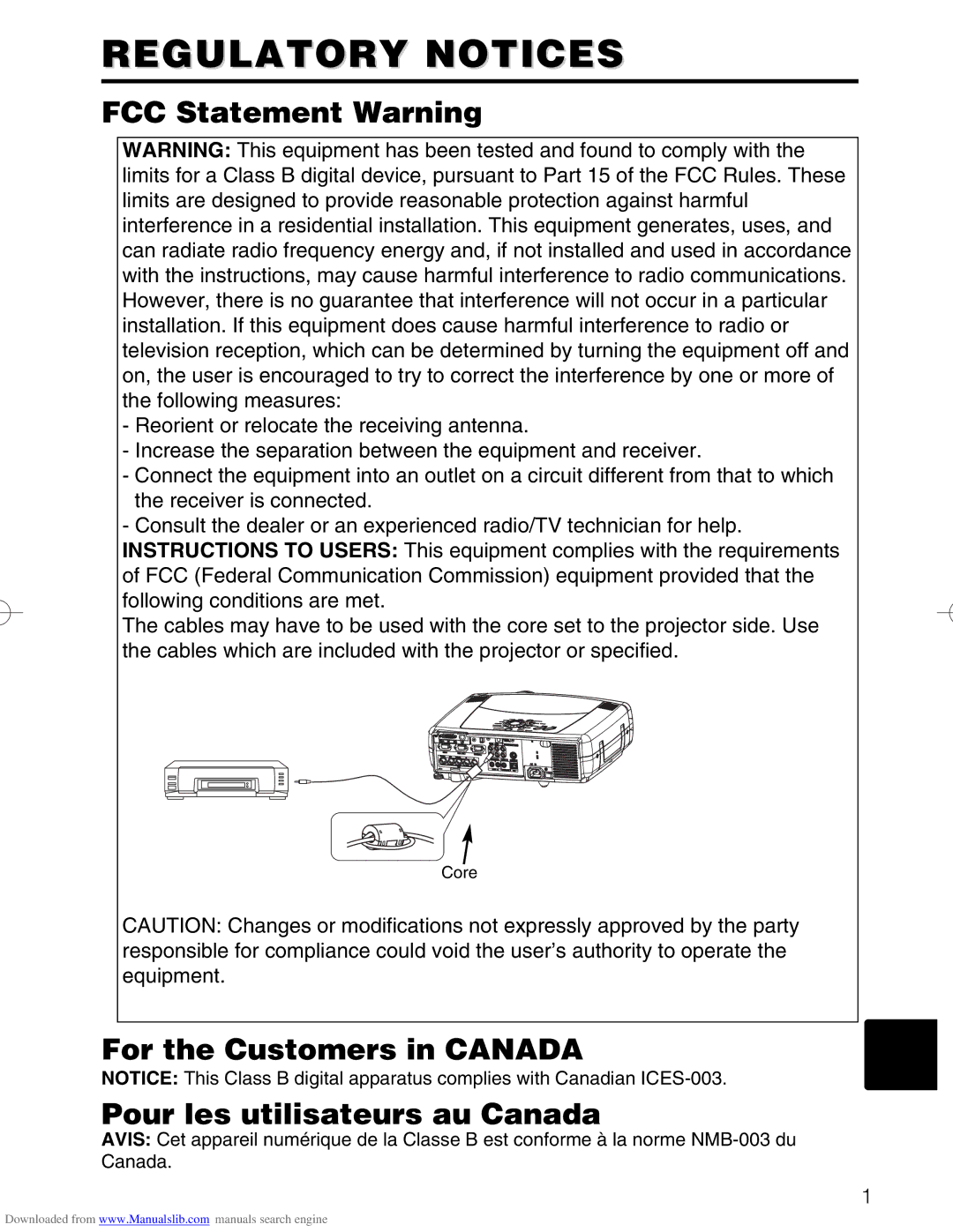 Hitachi CP-X885W, CP-X880W user manual Regulatory Notices 