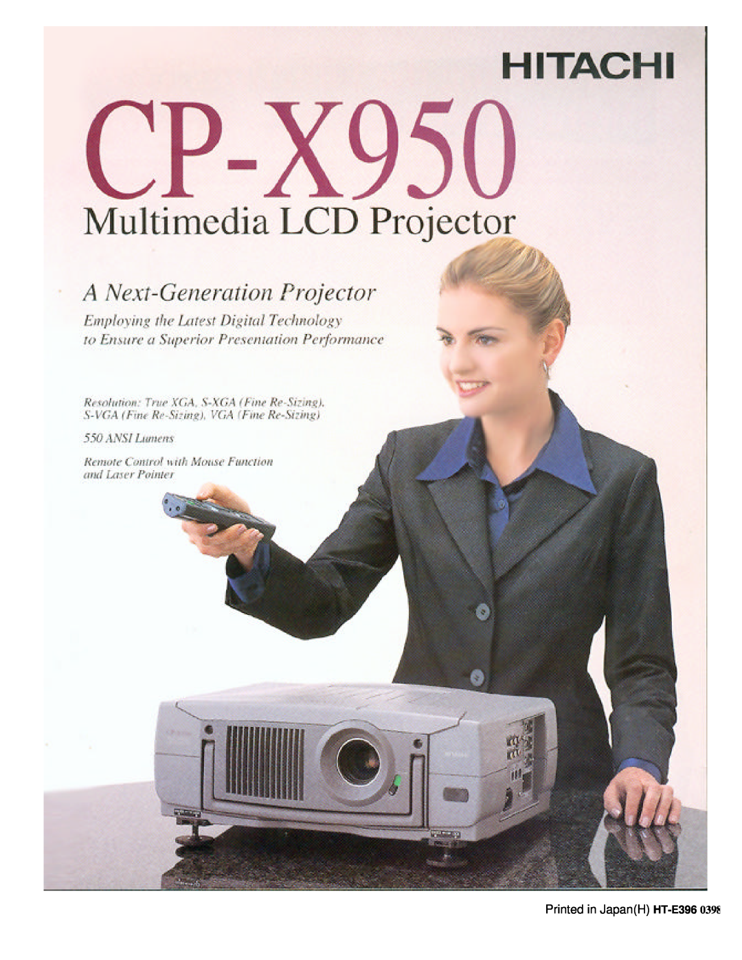 Hitachi CP-X950 manual 