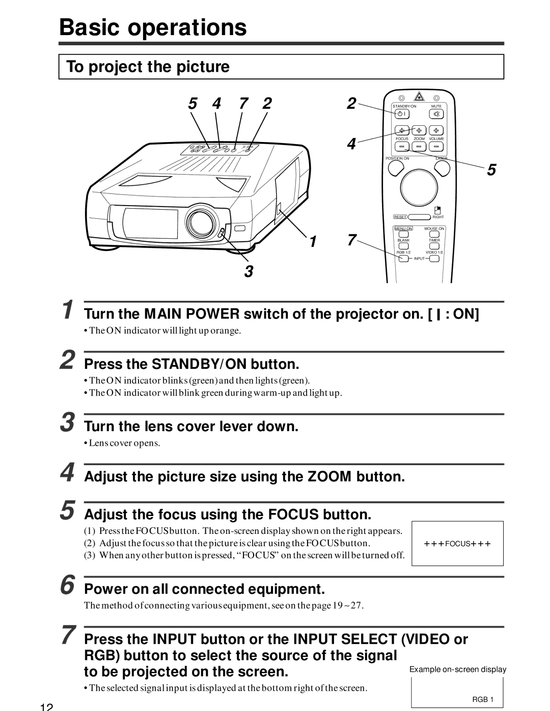 Hitachi CP-X950W, CP-x950E specifications Turn the Main Power switch of the projector on. I on 