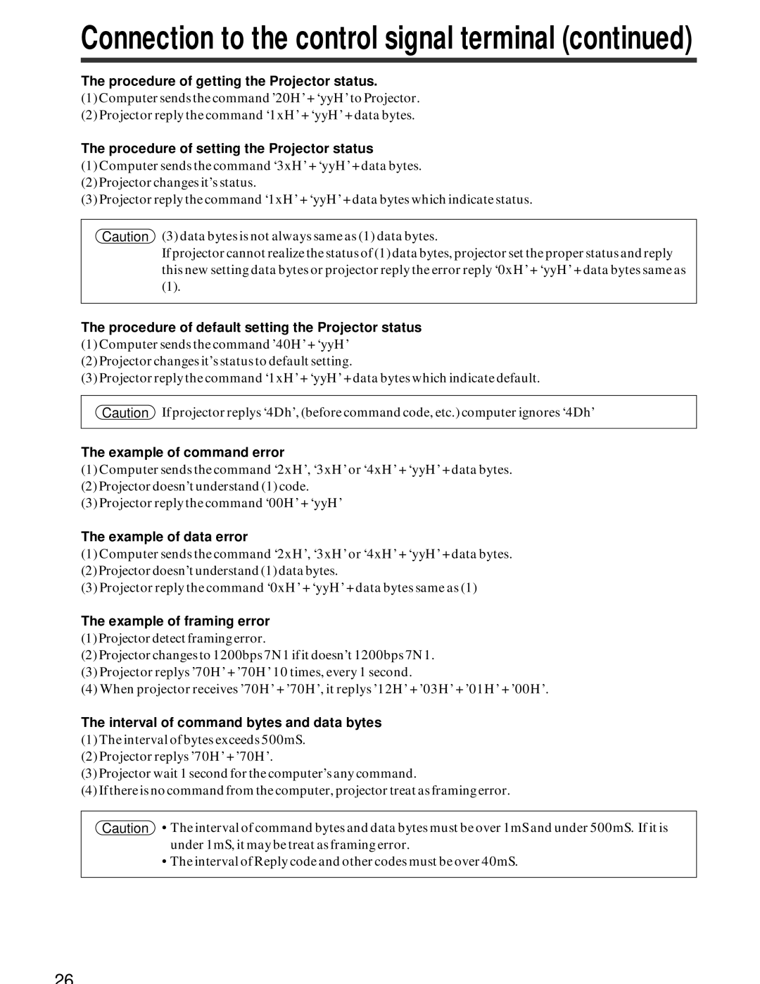 Hitachi CP-X950W, CP-x950E specifications Procedure of getting the Projector status 