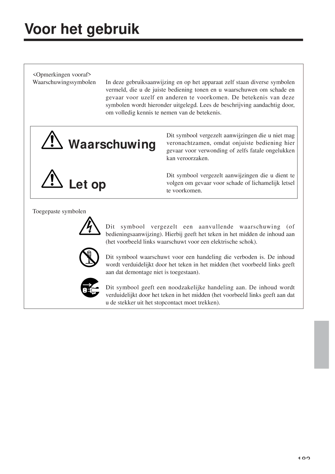 Hitachi CP-X958W/E user manual Voor het gebruik, Let op 