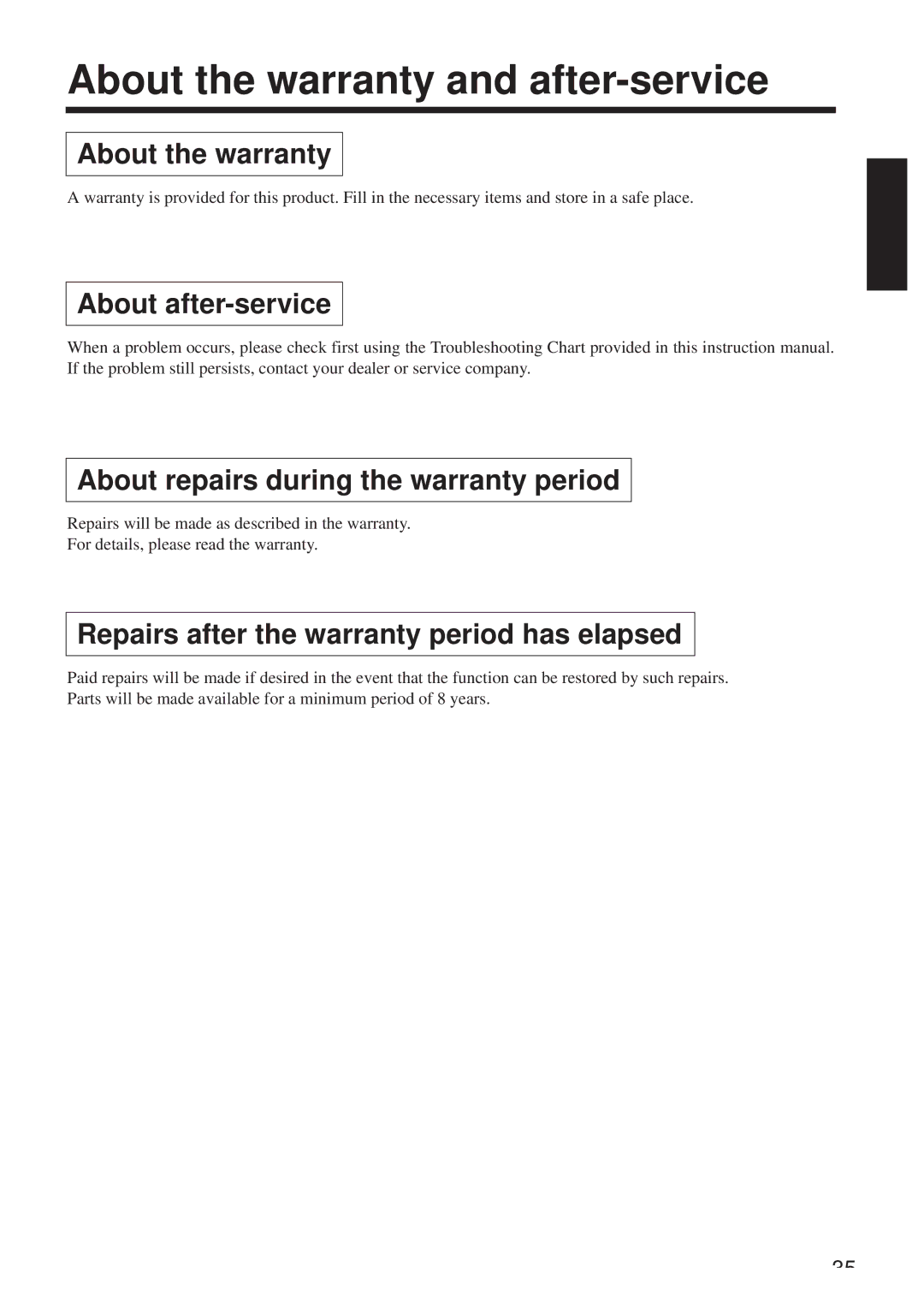 Hitachi CP-X958W/E user manual About the warranty and after-service, Repairs after the warranty period has elapsed 