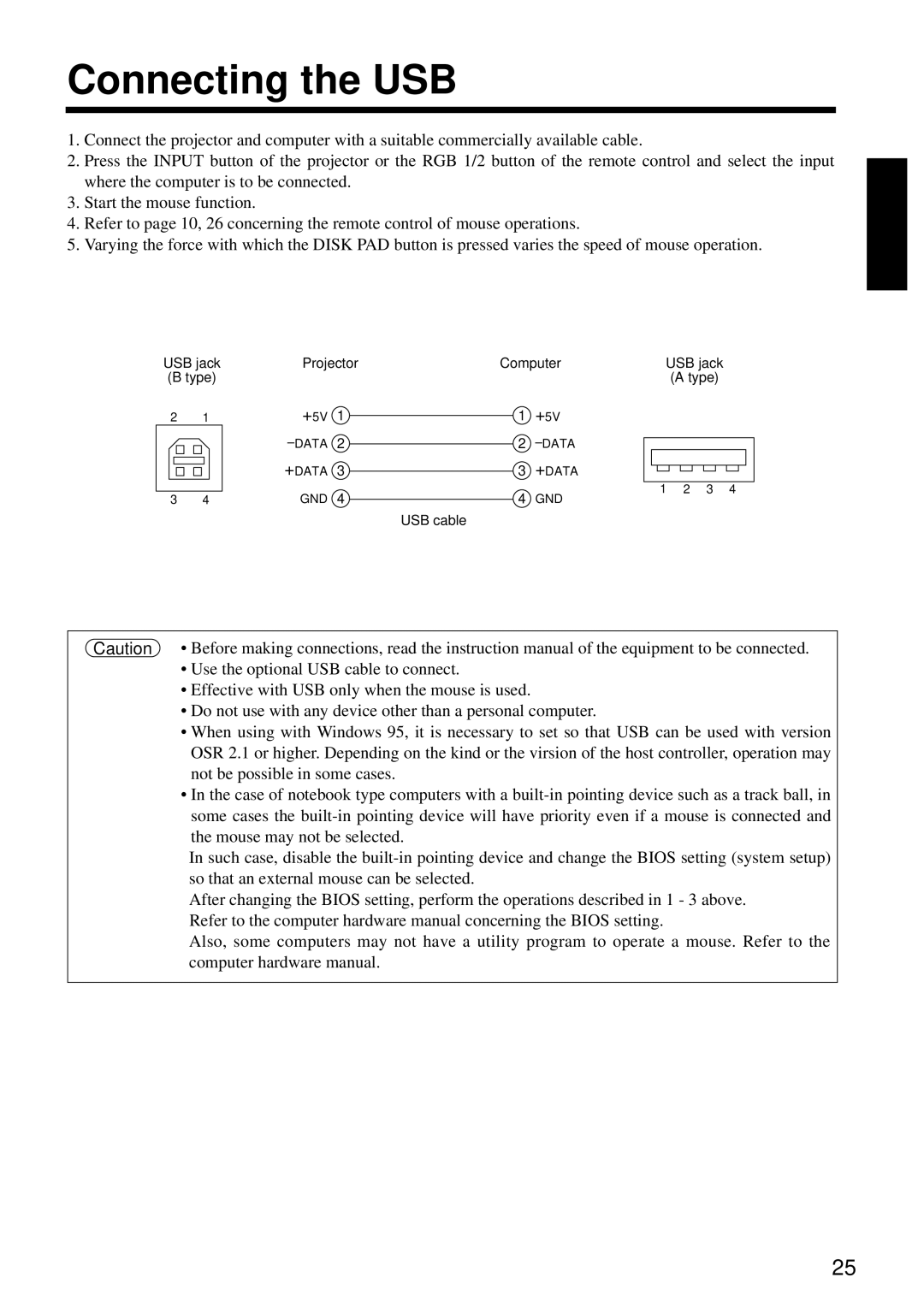 Hitachi CP-X960W user manual Connecting the USB 