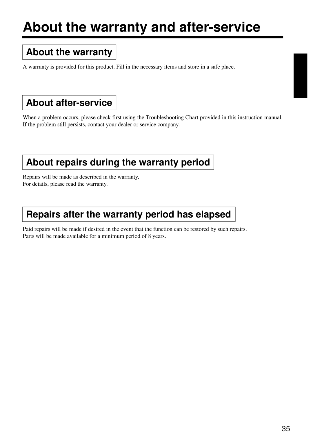 Hitachi CP-X960W user manual About the warranty and after-service, Repairs after the warranty period has elapsed 