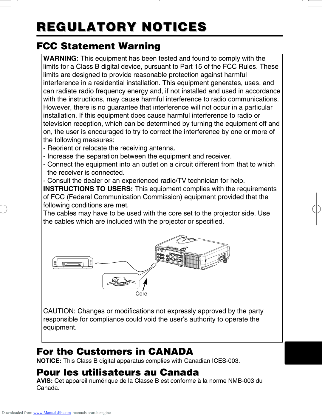 Hitachi CPX328W user manual Regulatory Notices 