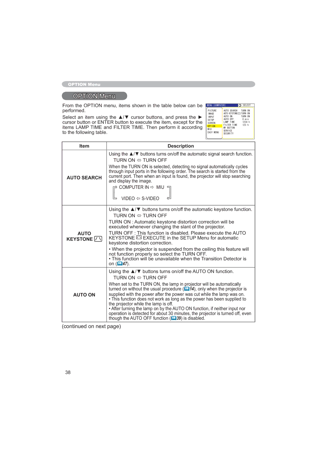 Hitachi CPX6 user manual 237,210HQX, Shuiruphg, WrWkhIroorzlqjWdeoh, Auto Search, Auto on 