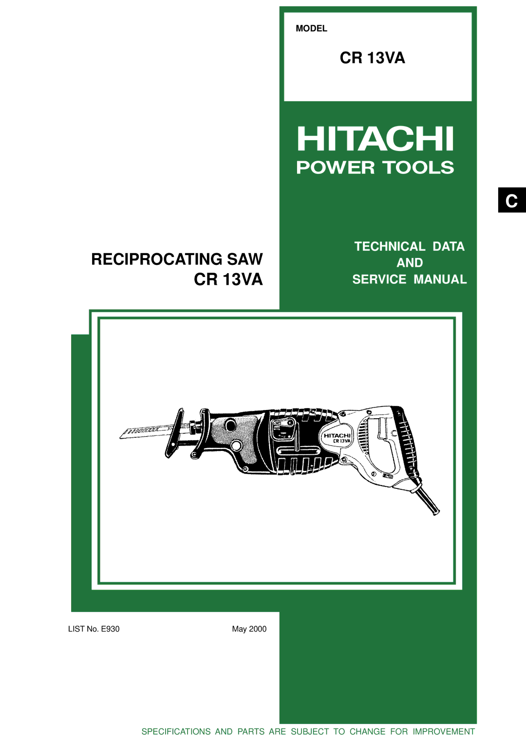 Hitachi CR 13VA service manual 