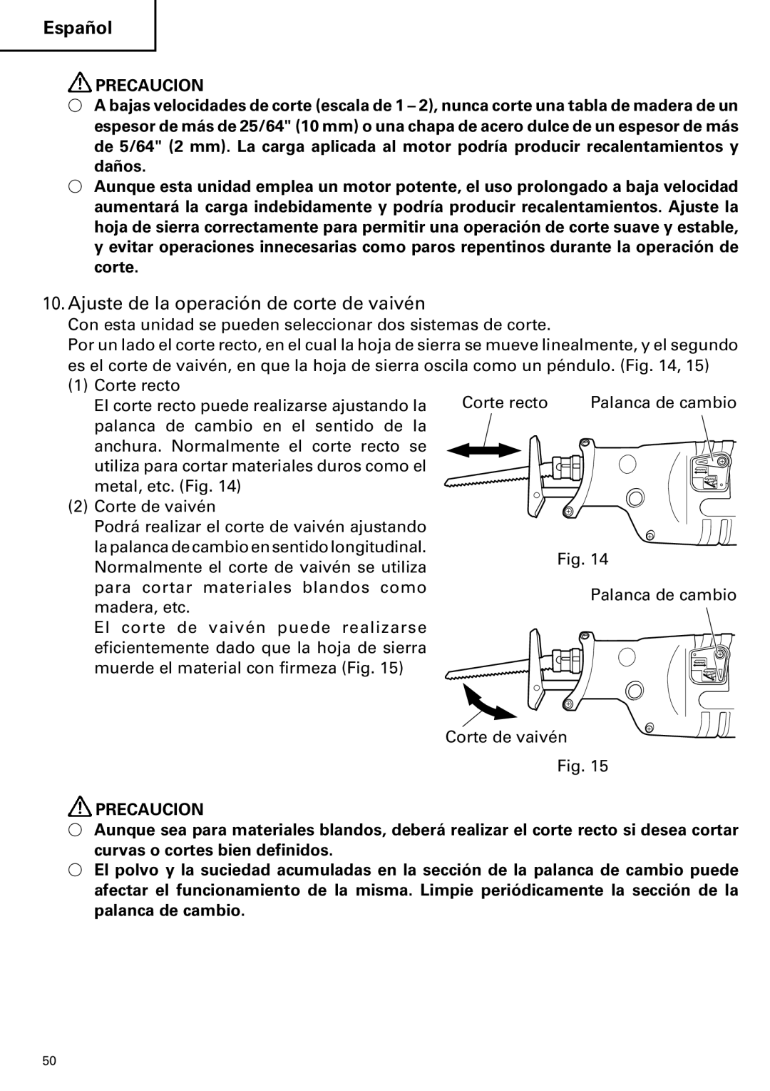 Hitachi CR 13VA instruction manual Precaucion 