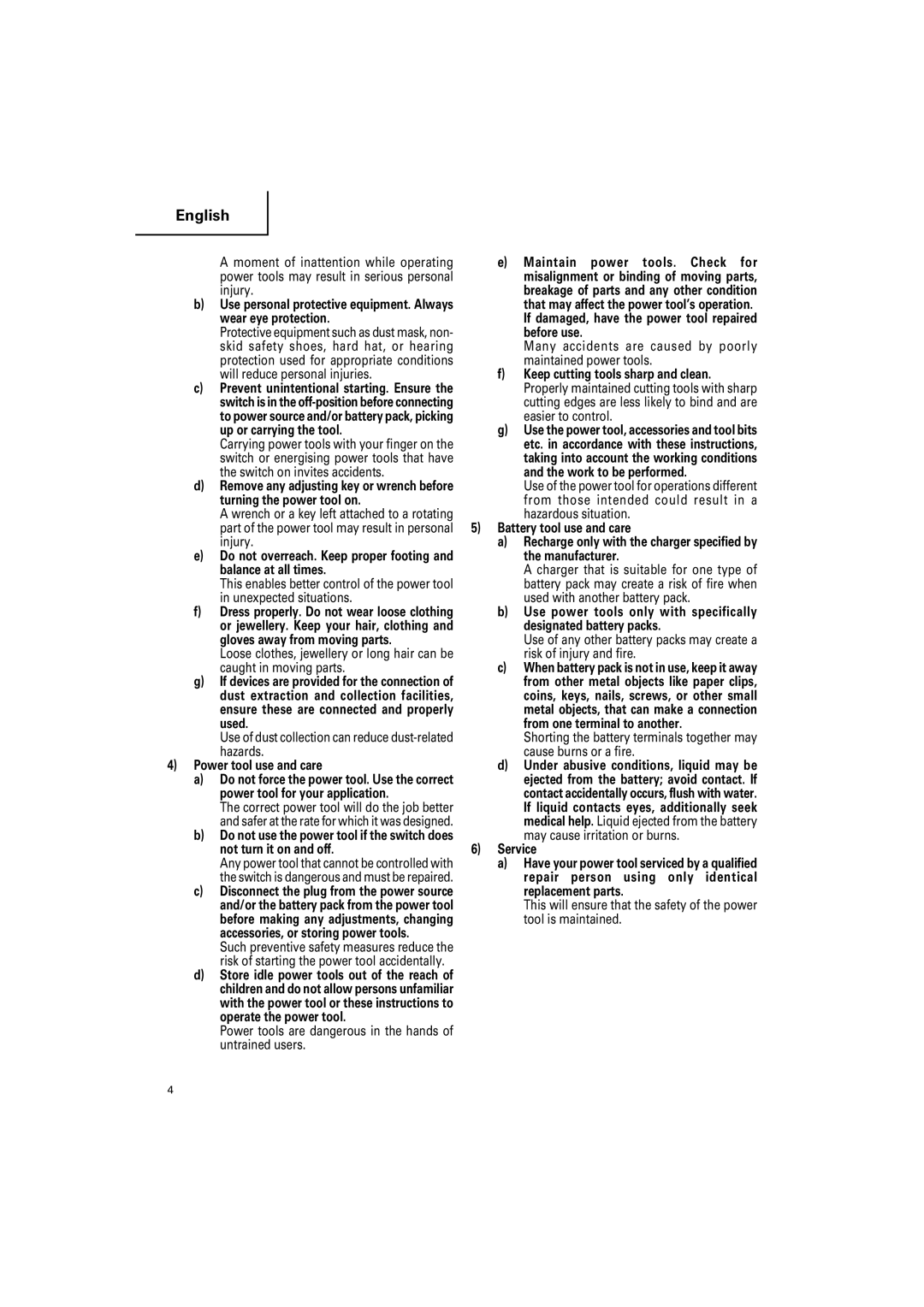 Hitachi CR 14DSL, CR18DSL instruction manual Use of dust collection can reduce dust-related hazards, Power tool use and care 