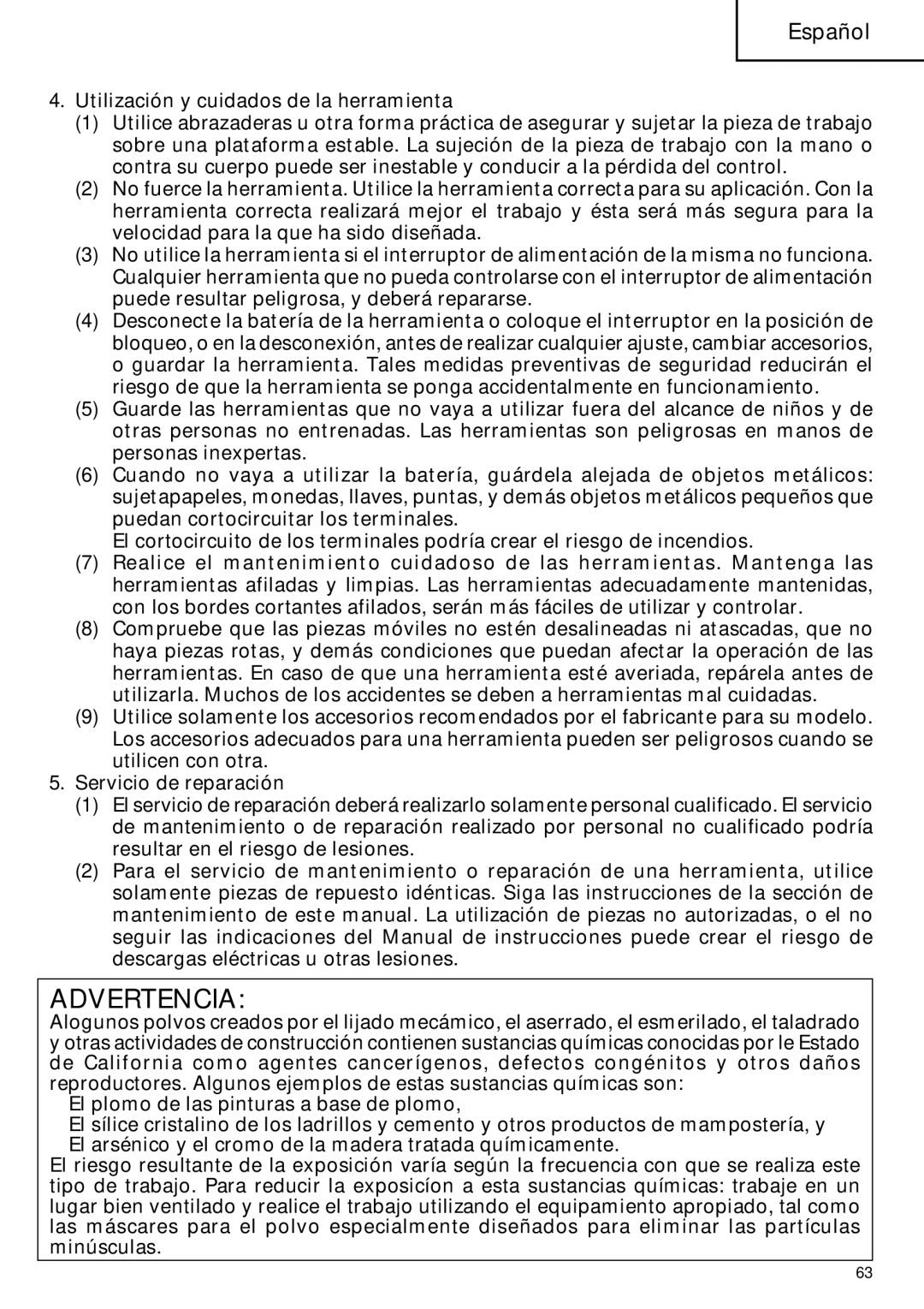 Hitachi CR 18DMR instruction manual Advertencia 