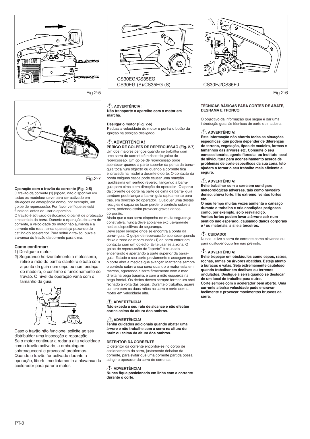 Hitachi CS30EG (S), CS35EG (S), CS35EJ, CS30EJ manual PT-8, Como confirmar 