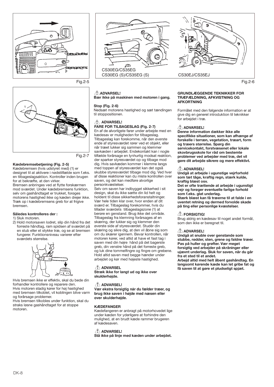 Hitachi CS35EG (S), CS35EJ, CS30EG (S), CS30EJ manual DK-8, Således kontrolleres der 