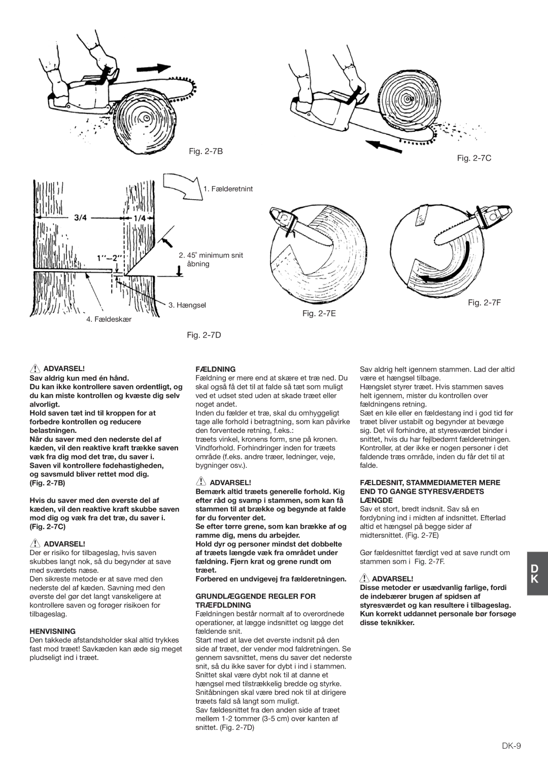 Hitachi CS35EG (S), CS35EJ, CS30EG (S), CS30EJ manual DK-9, Fældning 