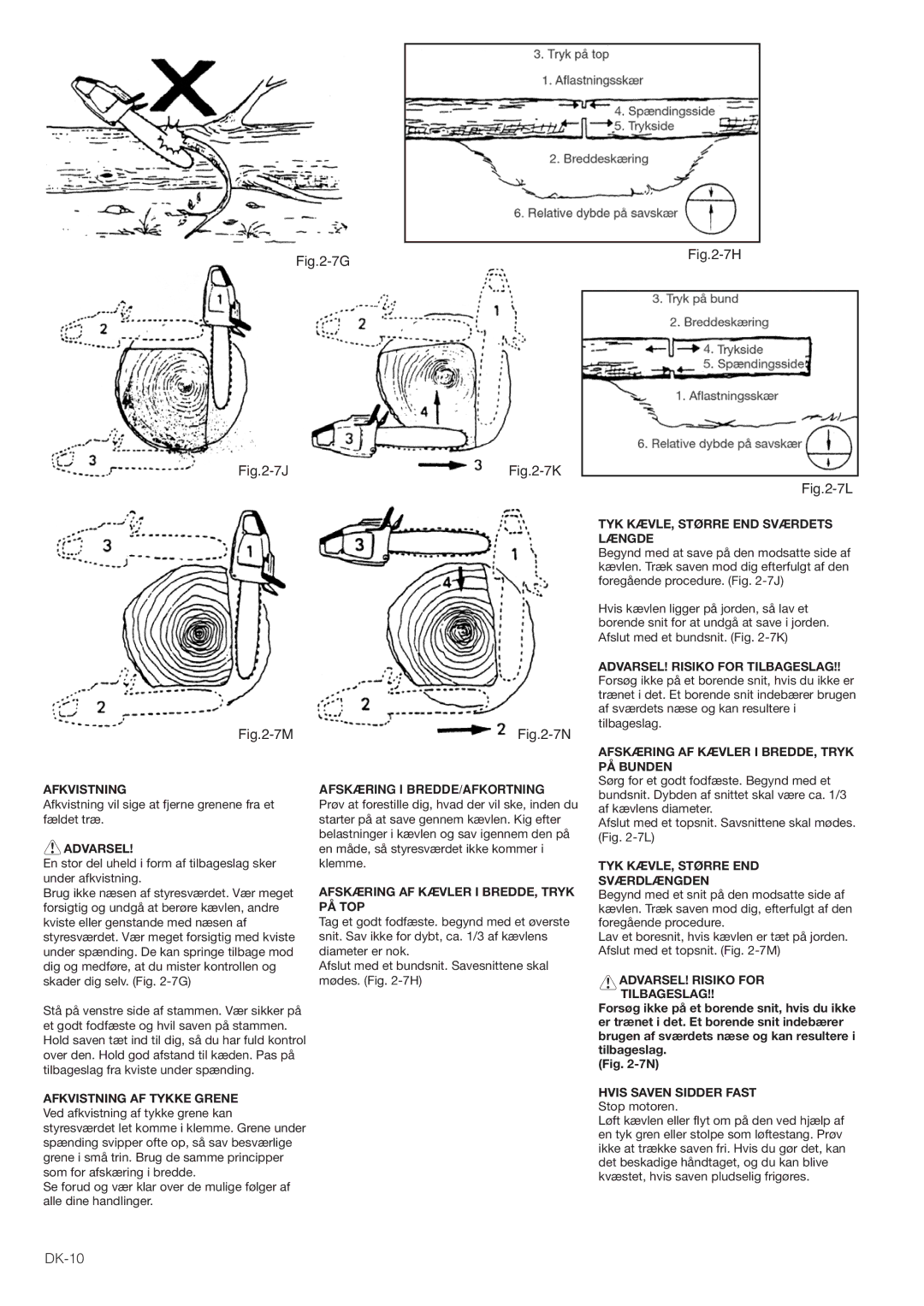 Hitachi CS35EG (S), CS35EJ, CS30EG (S), CS30EJ manual DK-10, Afskæring I BREDDE/AFKORTNING 