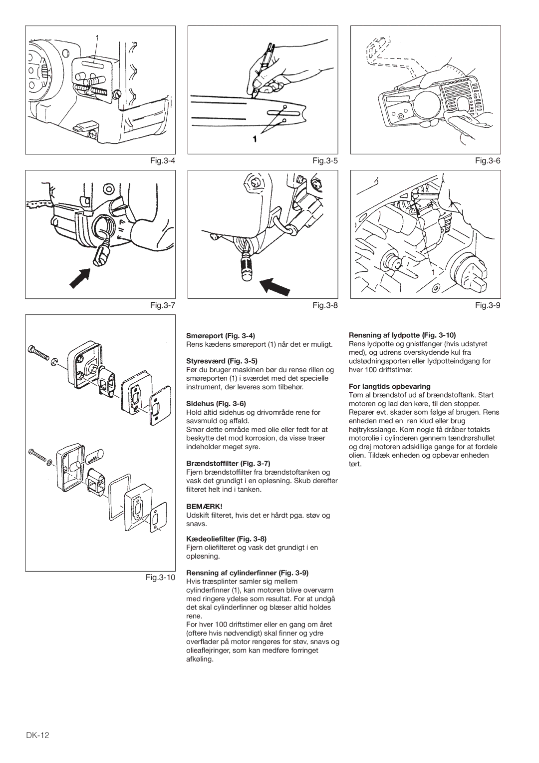 Hitachi CS30EG (S), CS35EG (S), CS35EJ, CS30EJ manual DK-12, Styresværd Fig 